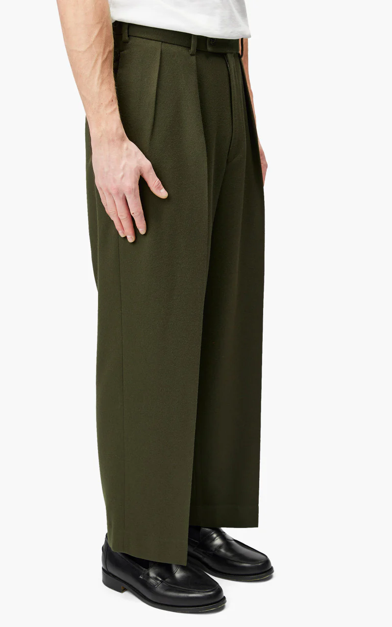 Markaware Double Pleated Trousers Olive - Image 6