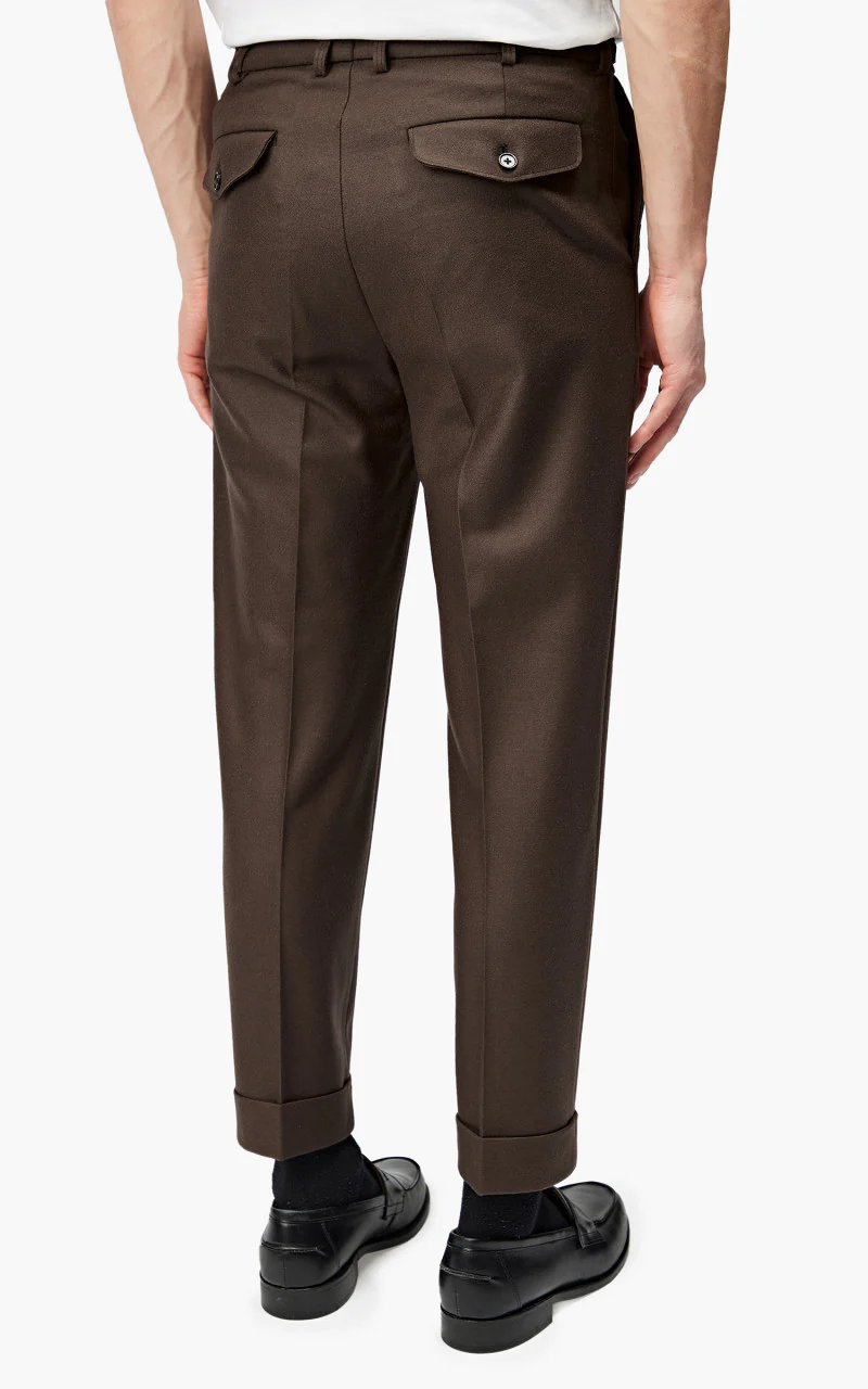 Markaware Flat Tapered Trousers Brown - Image 5