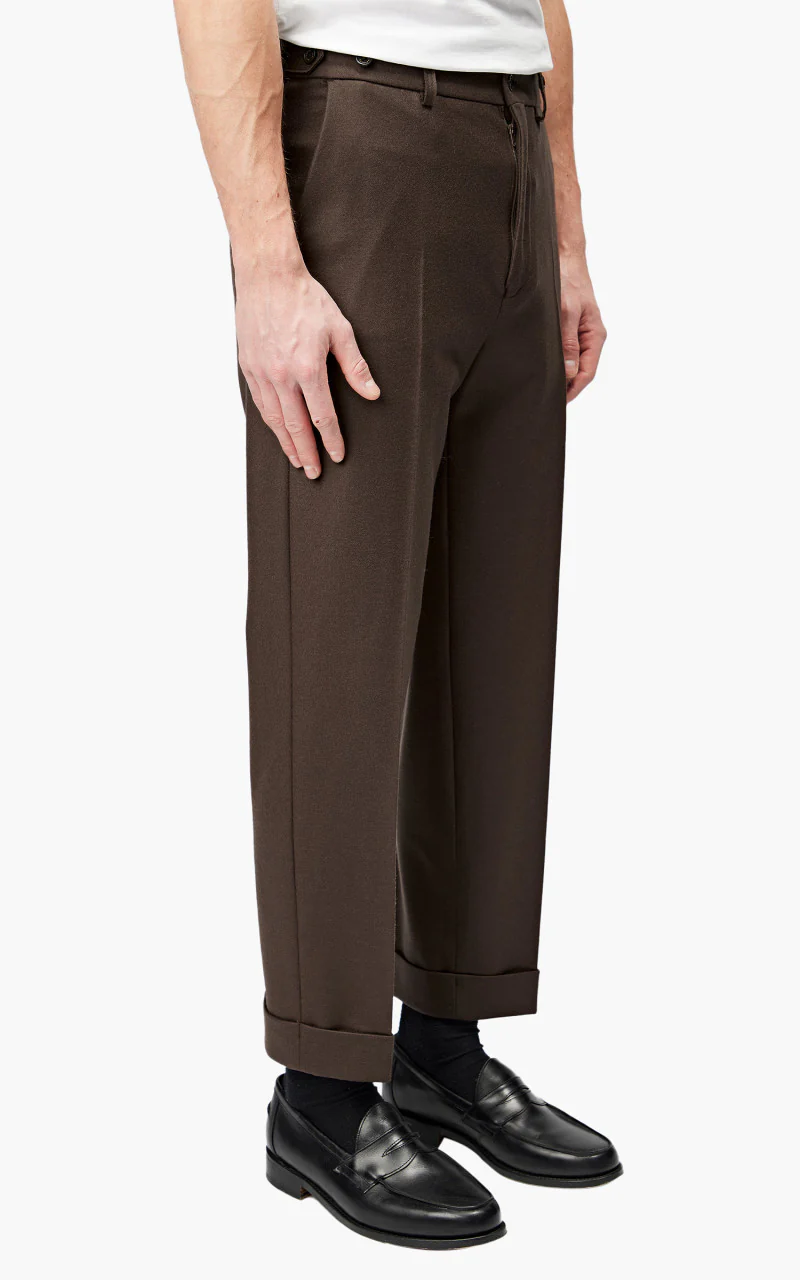 Markaware Flat Tapered Trousers Brown - Image 6