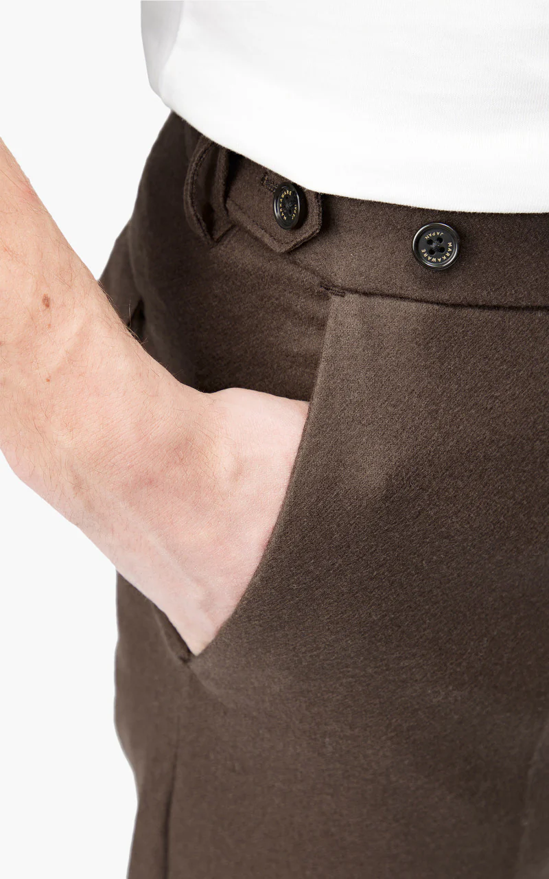 Markaware Flat Tapered Trousers Brown - Image 7