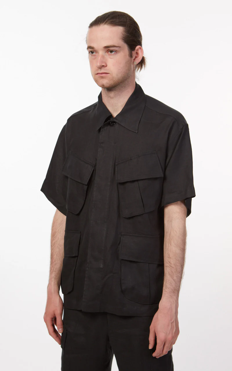 Markaware Jungle Fatigue S/S Hemp Shirt Charcoal Grey - Image 6