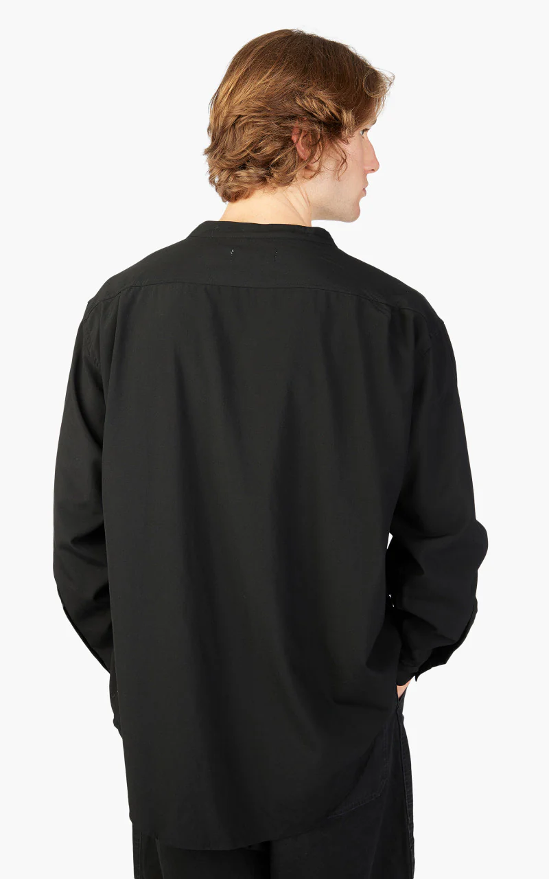 Markaware 'Marka' Band Collar Skipper Shirt Black - Image 4