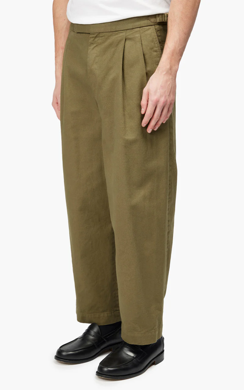 Markaware 'Marka' Officer Pants 2-Tuck Wide Khaki - Image 3