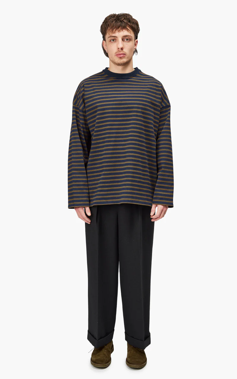 Markaware 'Marka' Oversize Tee L/S Navy/Brown - Image 2