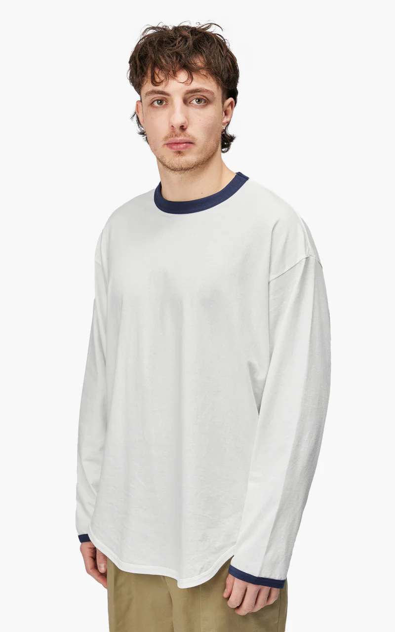 Markaware 'Marka' Ringer Baseball Tee L/S White - Image 3