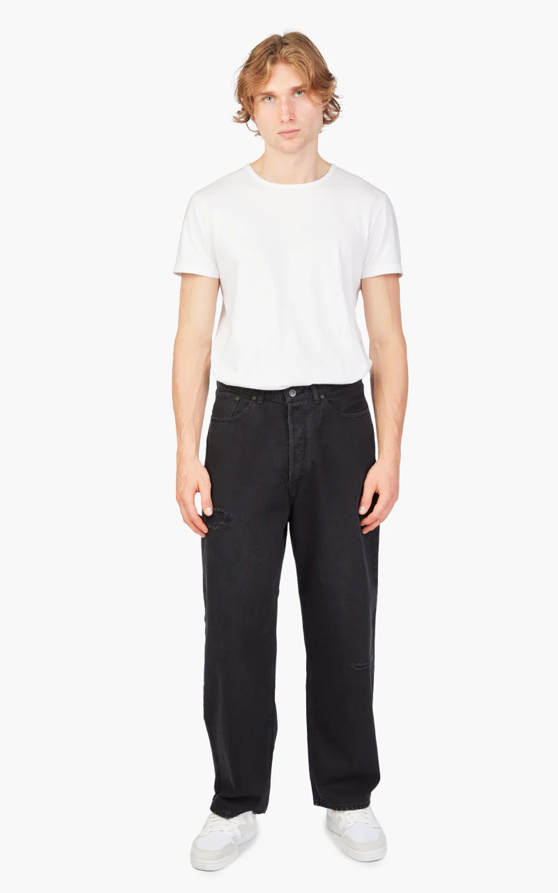 Markaware 'Marka' Straight Fit Jeans 12oz Black Damaged & Repaired - Image 2