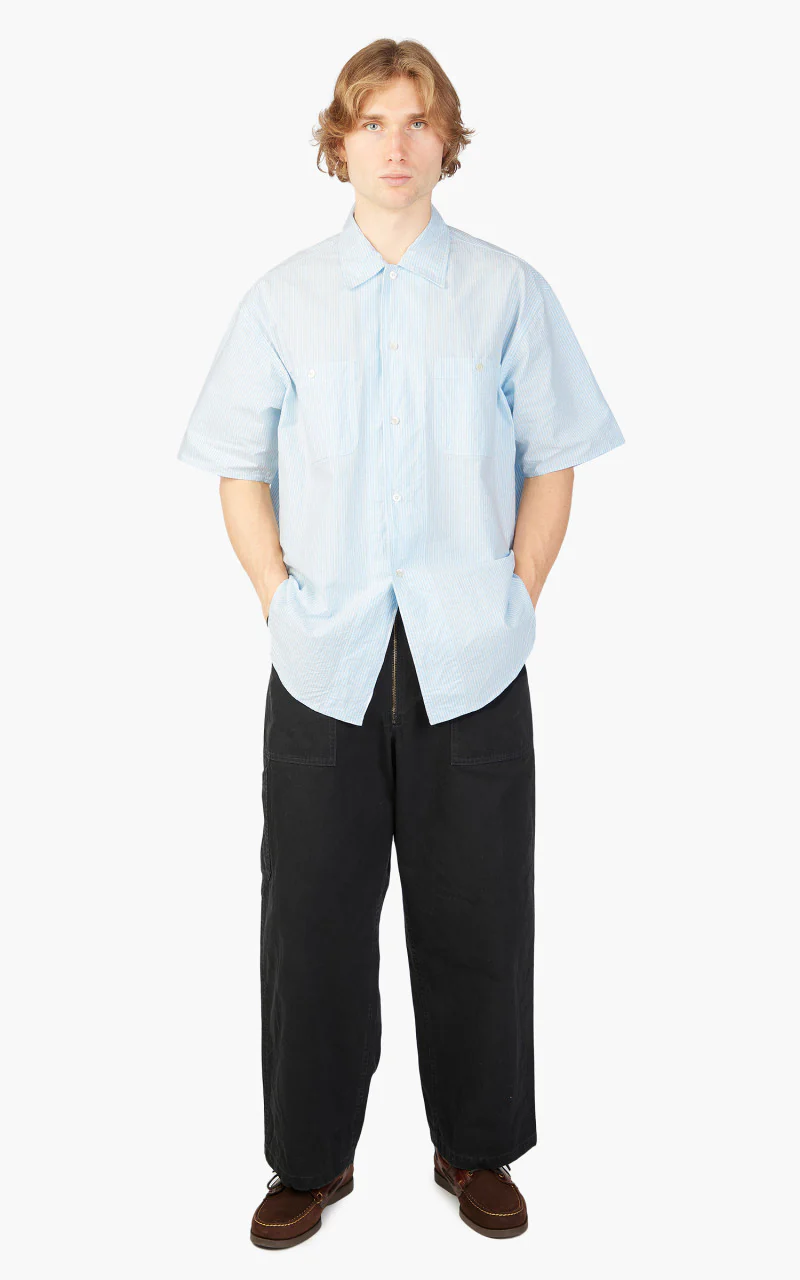Markaware 'Marka' Work Shirt S/S Saxe Stripe - Image 2