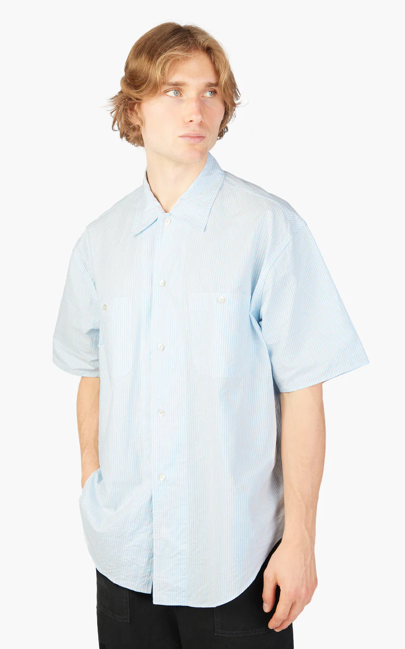 Markaware 'Marka' Work Shirt S/S Saxe Stripe - Image 4