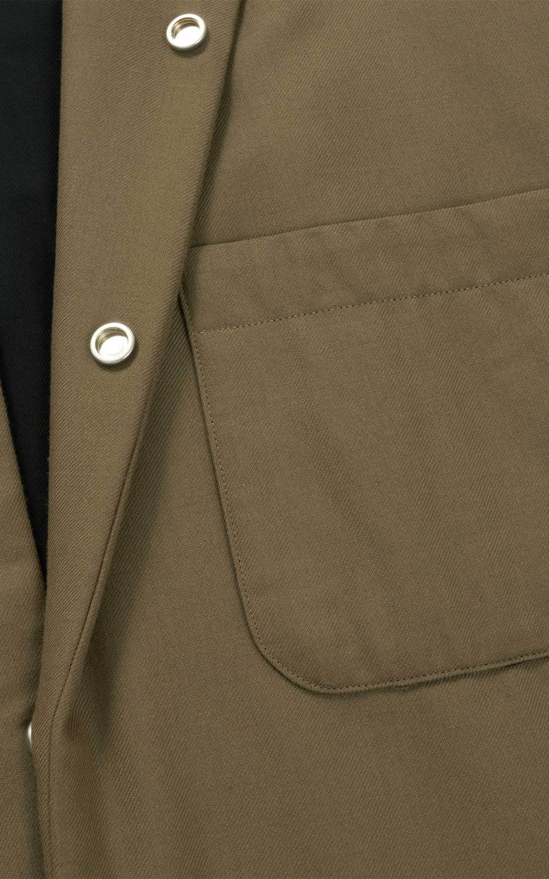 Markaware Organic Cotton Wool Twill Puffed Shirt Jacket Khaki - Image 3