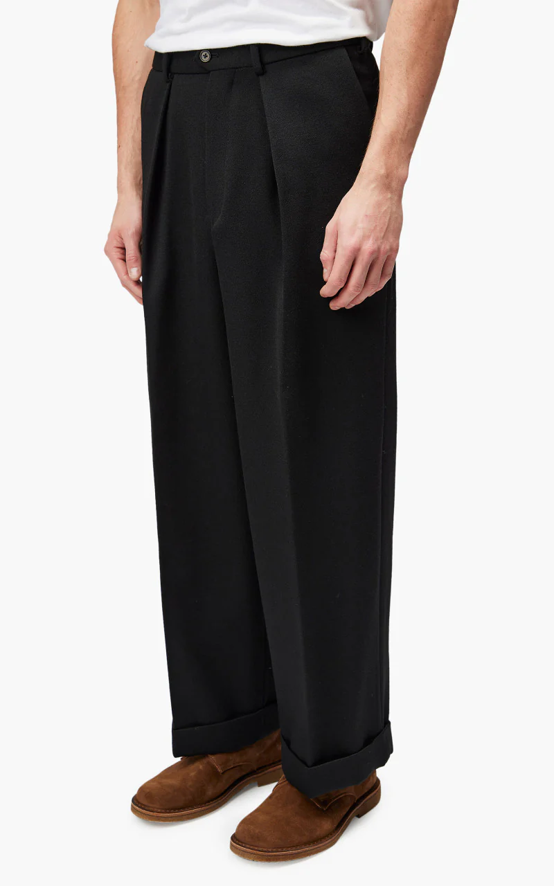 Markaware Pleated Wide Trousers Black - Image 2