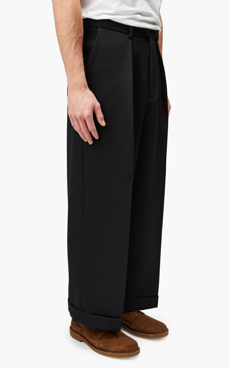 Markaware Pleated Wide Trousers Black - Image 5