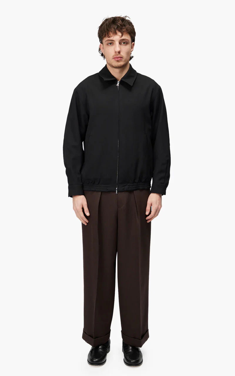 Markaware Pleated Wide Trousers Dark Brown - Image 2