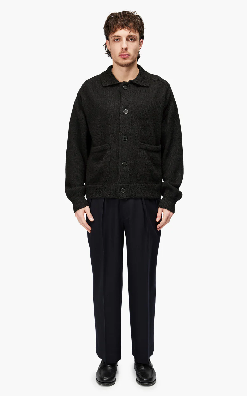 Markaware Polo Collar Cardigan Natural Black - Image 2