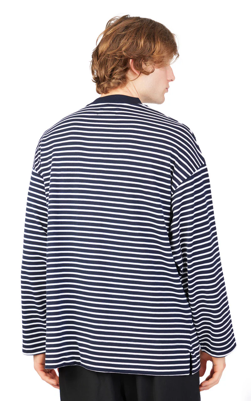 Markaware Stripe Box Tee L/S Navy/White - Image 5