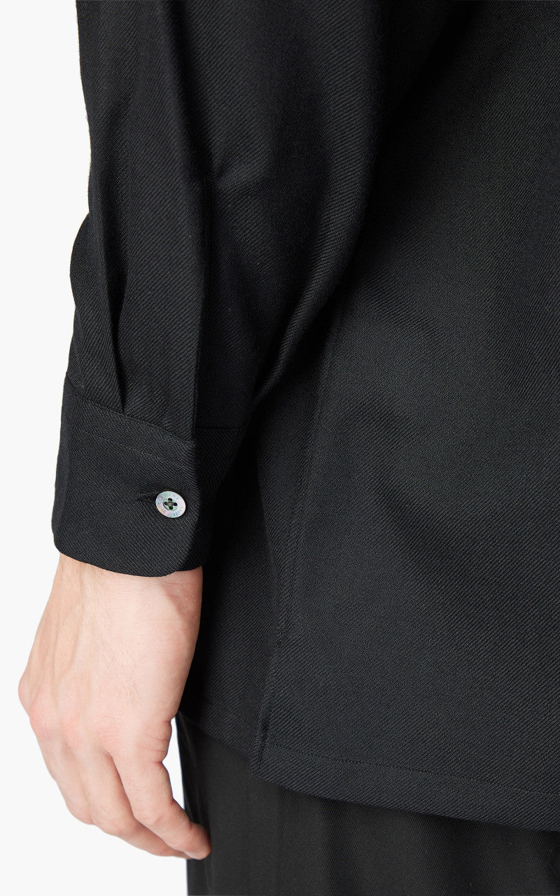 Markaware Viyella Open Collar Shirt Black - Image 5