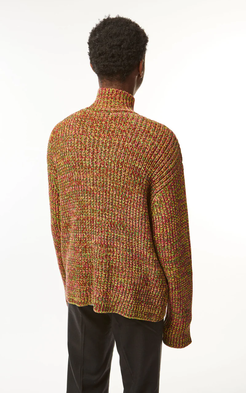 Marni Knit Cardigan Chenille Mix Color Burgundy - Image 6