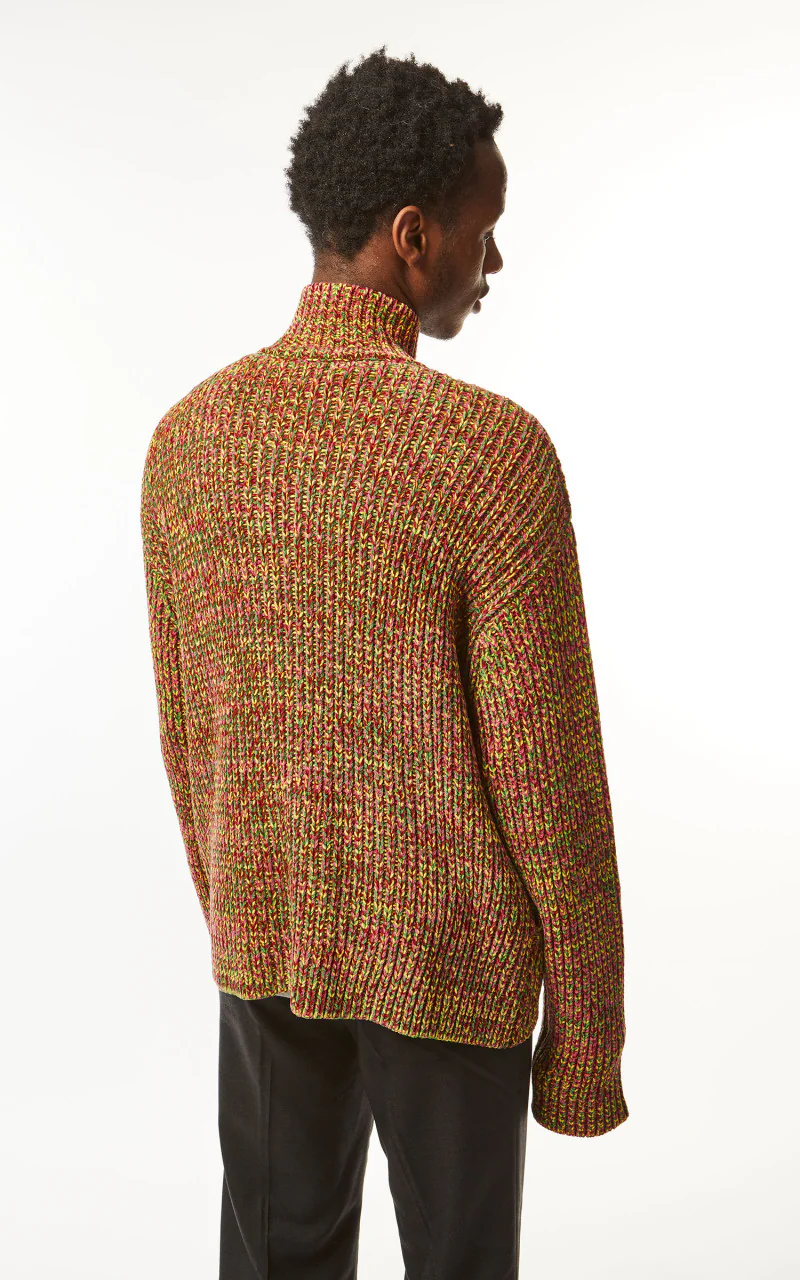 Marni Knit Cardigan Chenille Mix Color Burgundy - Image 7
