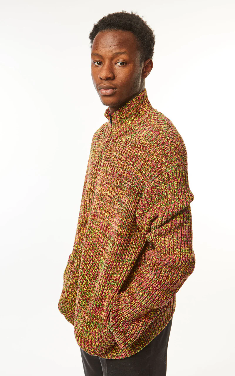 Marni Knit Cardigan Chenille Mix Color Burgundy - Image 8