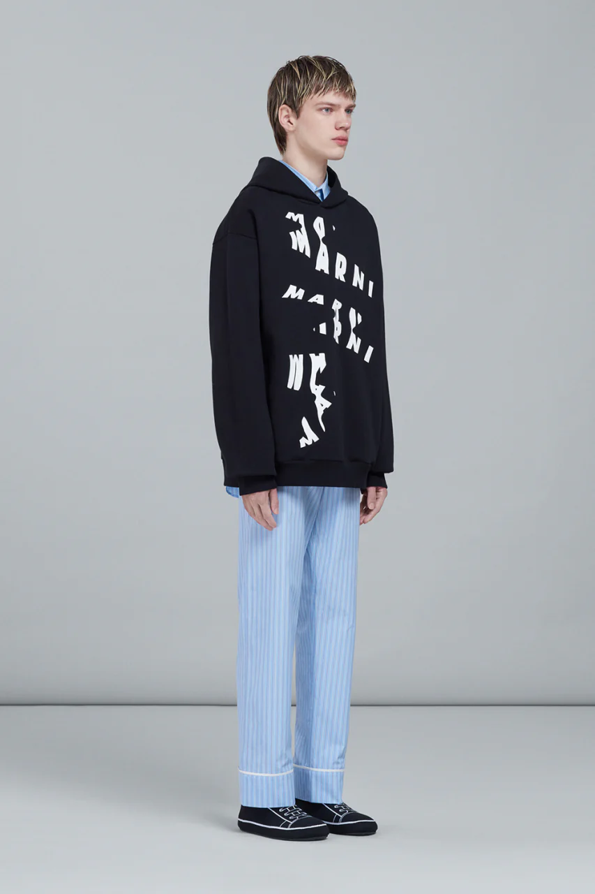 Marni Logo Hoodie Black - Image 2