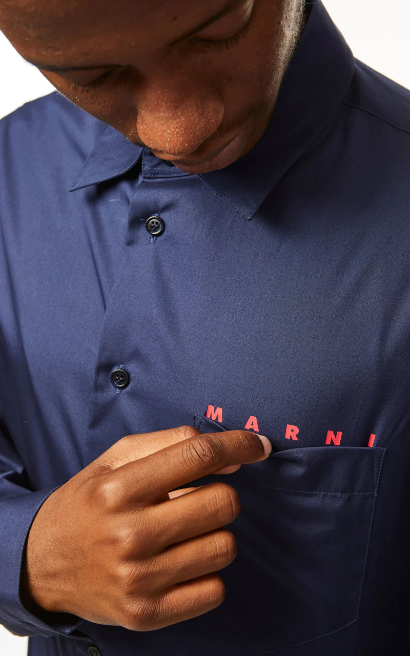 Marni Logo Poplin Shirt Ink - Image 13