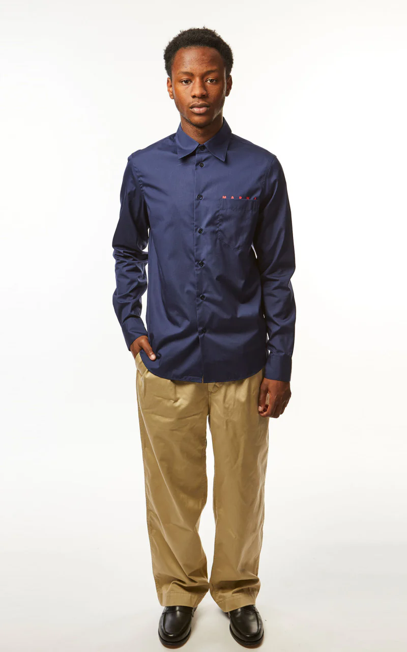 Marni Logo Poplin Shirt Ink - Image 3