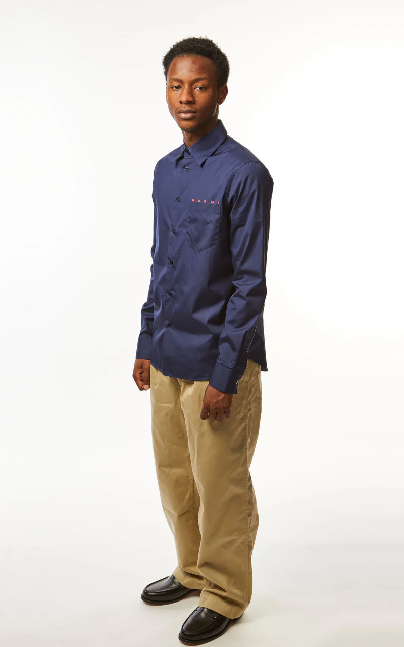 Marni Logo Poplin Shirt Ink - Image 4