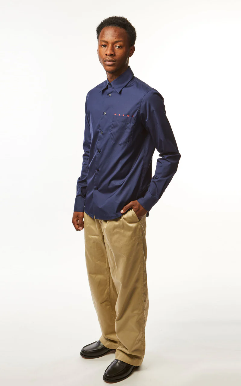 Marni Logo Poplin Shirt Ink - Image 5