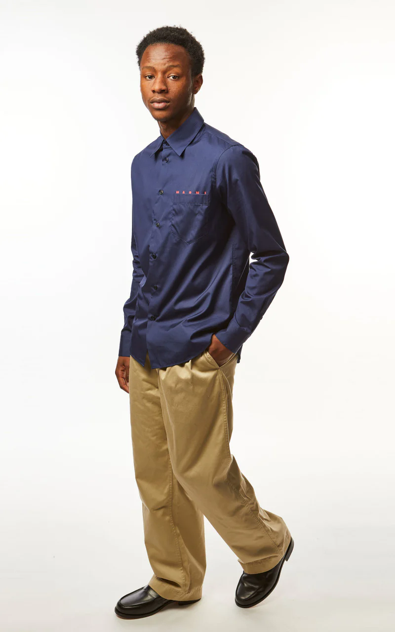 Marni Logo Poplin Shirt Ink - Image 6