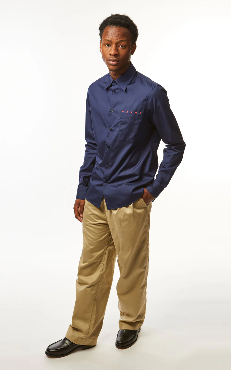 Marni Logo Poplin Shirt Ink - Image 7