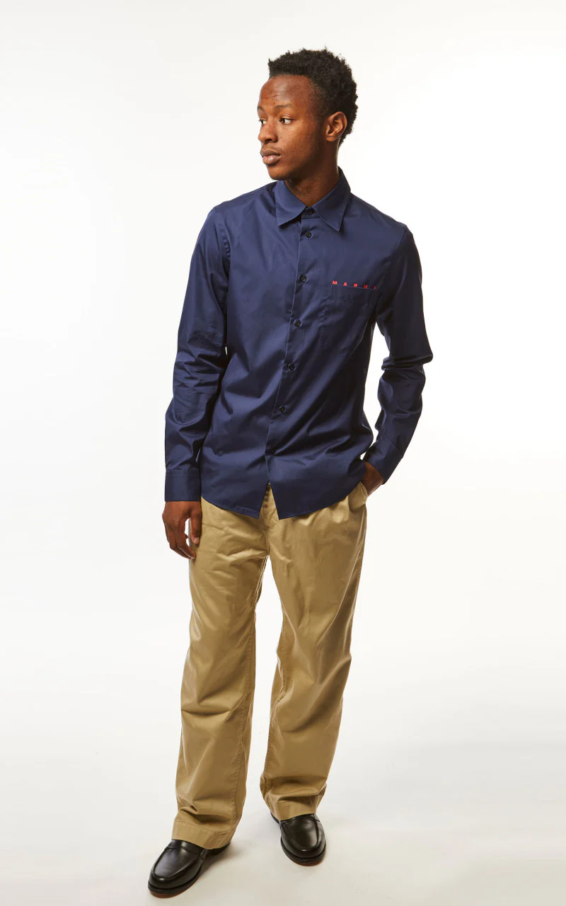 Marni Logo Poplin Shirt Ink - Image 8