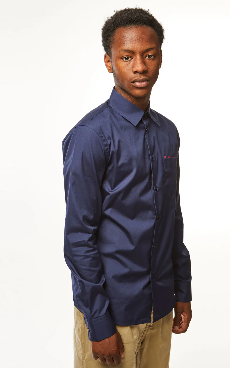 Marni Logo Poplin Shirt Ink - Image 9