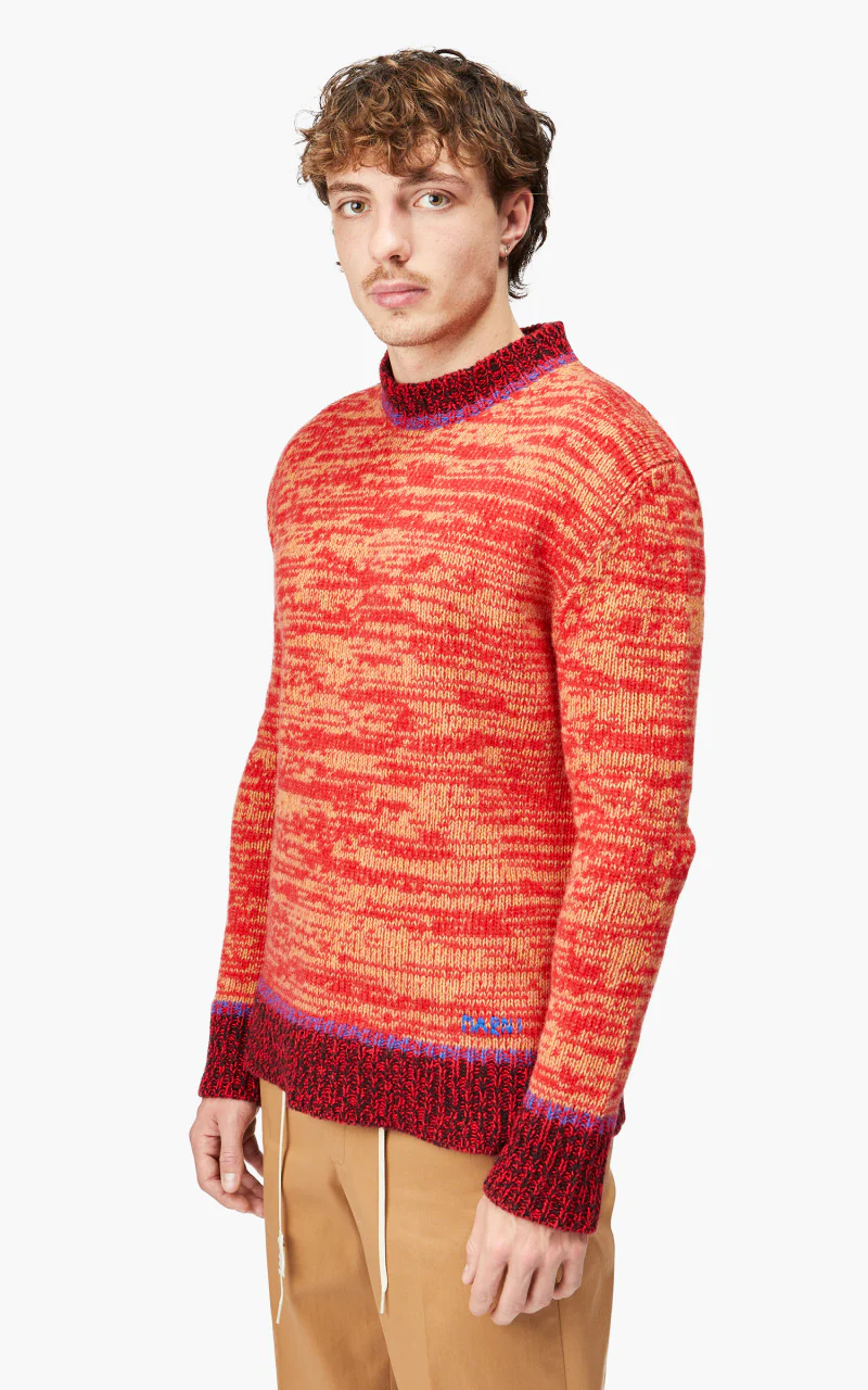 Marni Maglia Girocollo Mouline Wool Roundneck Sweater Lacquer - Image 2