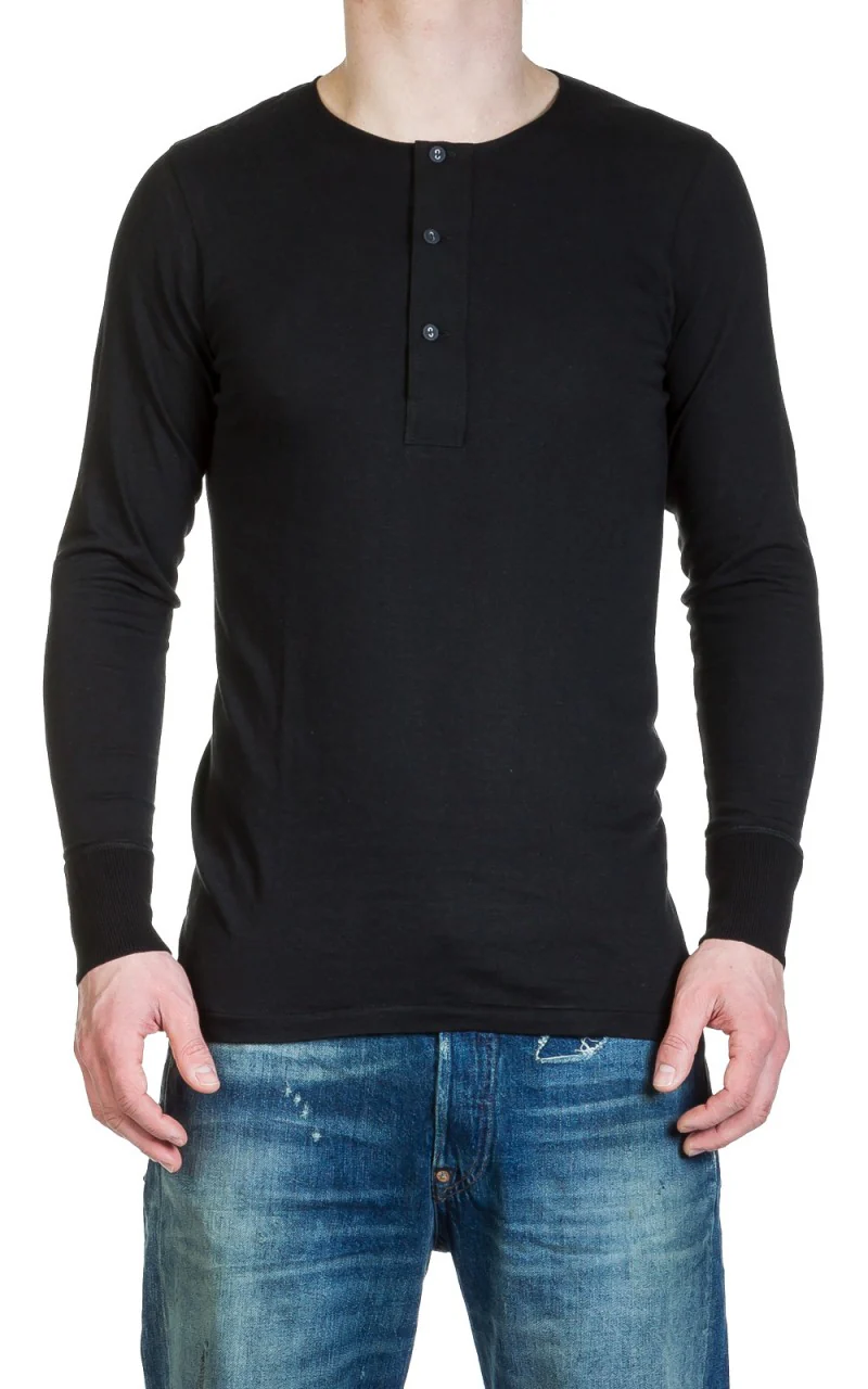 Merz b. Schwanen 102 Longsleeve Henley Black - Image 3