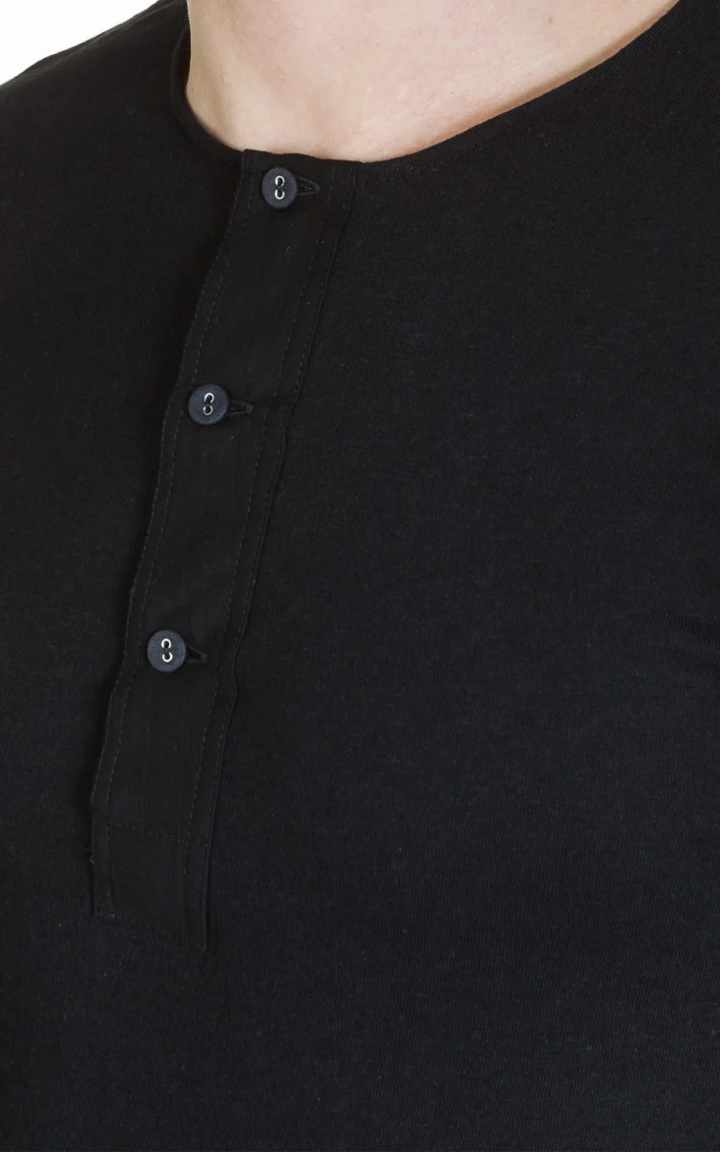 Merz b. Schwanen 102 Longsleeve Henley Black - Image 5