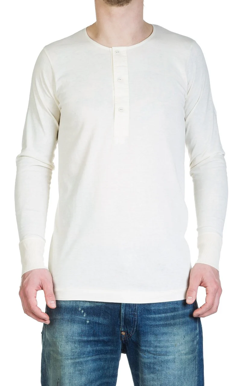 Merz b. Schwanen 102 Longsleeve Henley Nature - Image 3