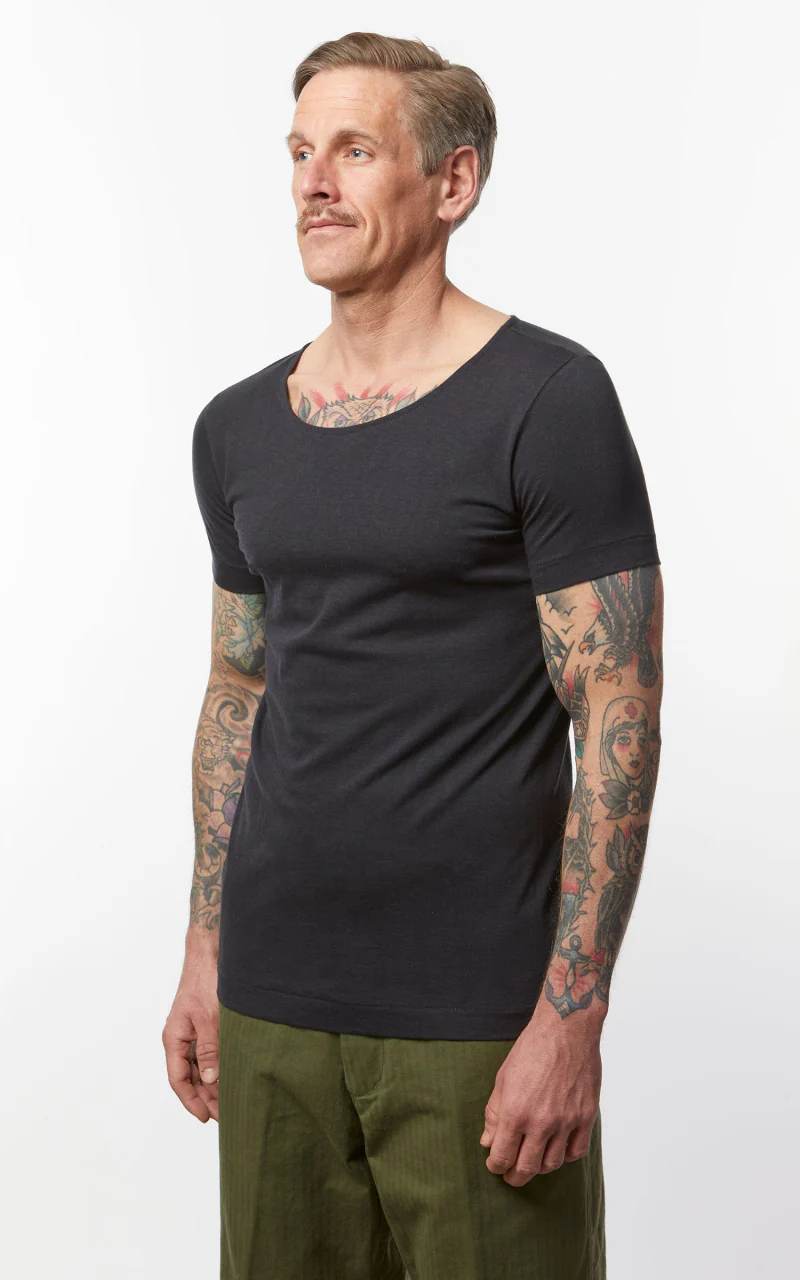 Merz b. Schwanen 114 Loopwheeled 1920s Tee Charcoal - Image 3