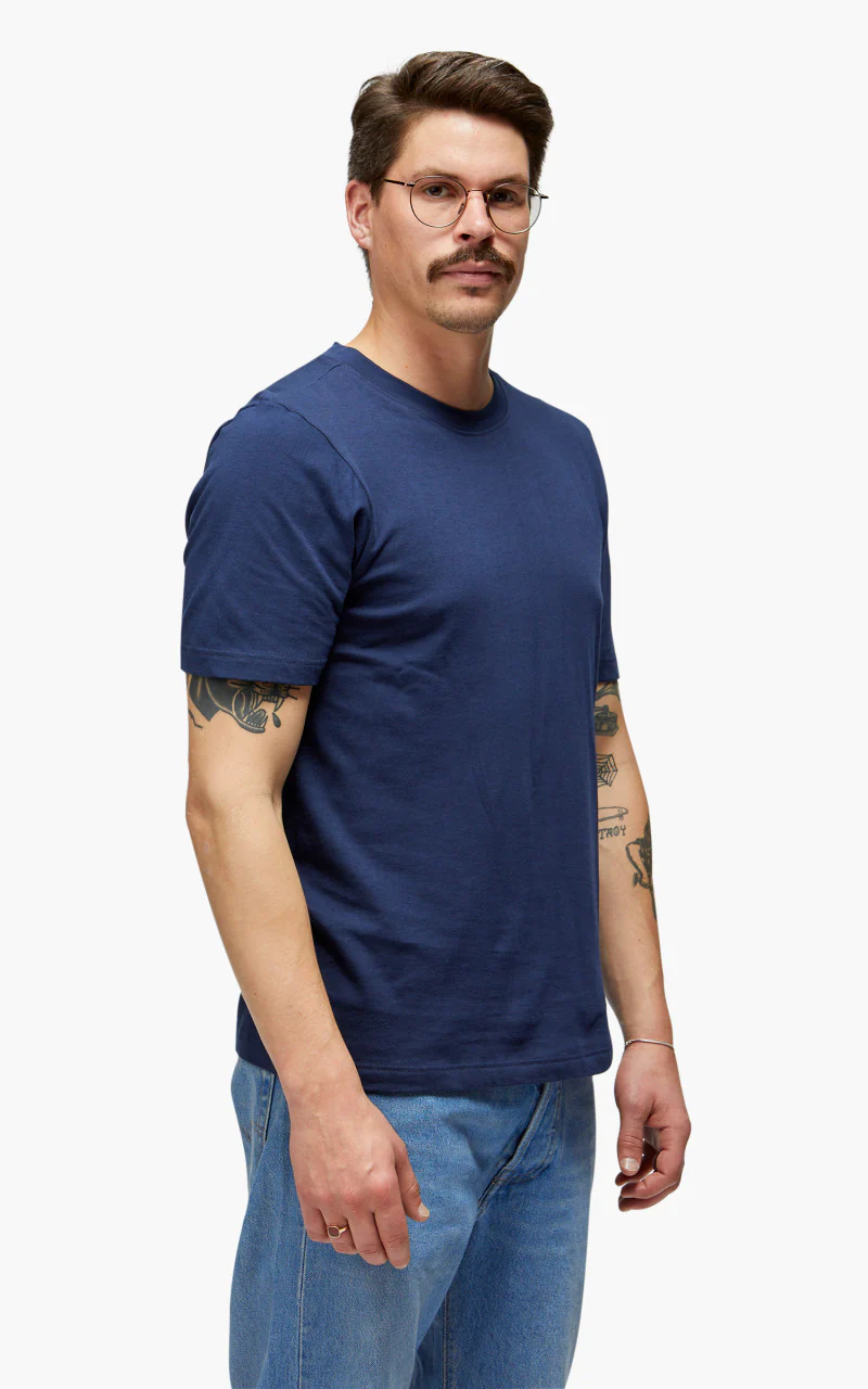 Merz b. Schwanen 1940s Crew Neck Tee Ink Blue - Image 5