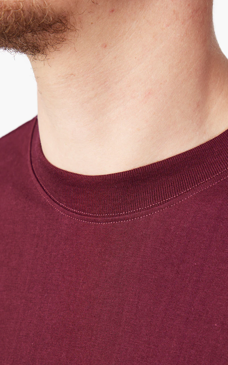 Merz b. Schwanen 1940s Crew Neck Tee Ruby Red - Image 5