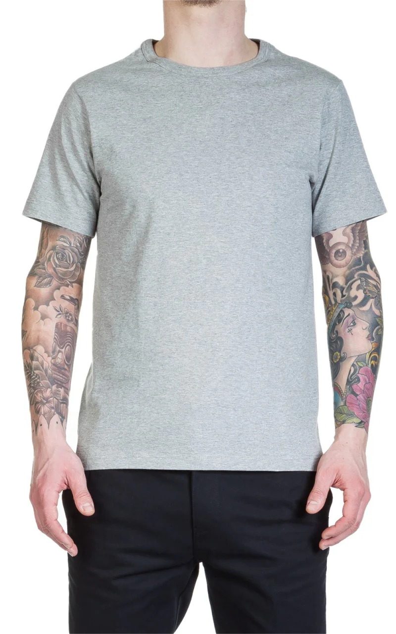 Merz b. Schwanen 1950s Crew Neck Tee Greymelange - Image 3