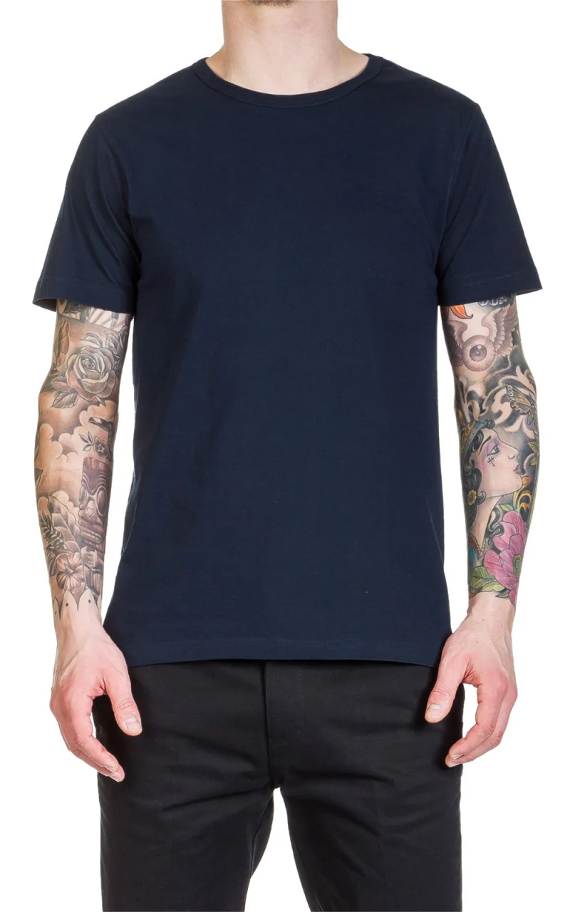 Merz b. Schwanen 1950s Loopwheeled Tee Ink Blue - Image 3