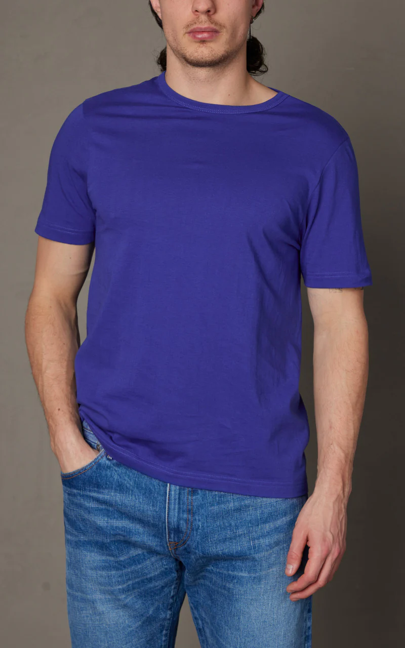 Merz b. Schwanen 1950s Crew Neck Tee Vintage Blue - Image 4