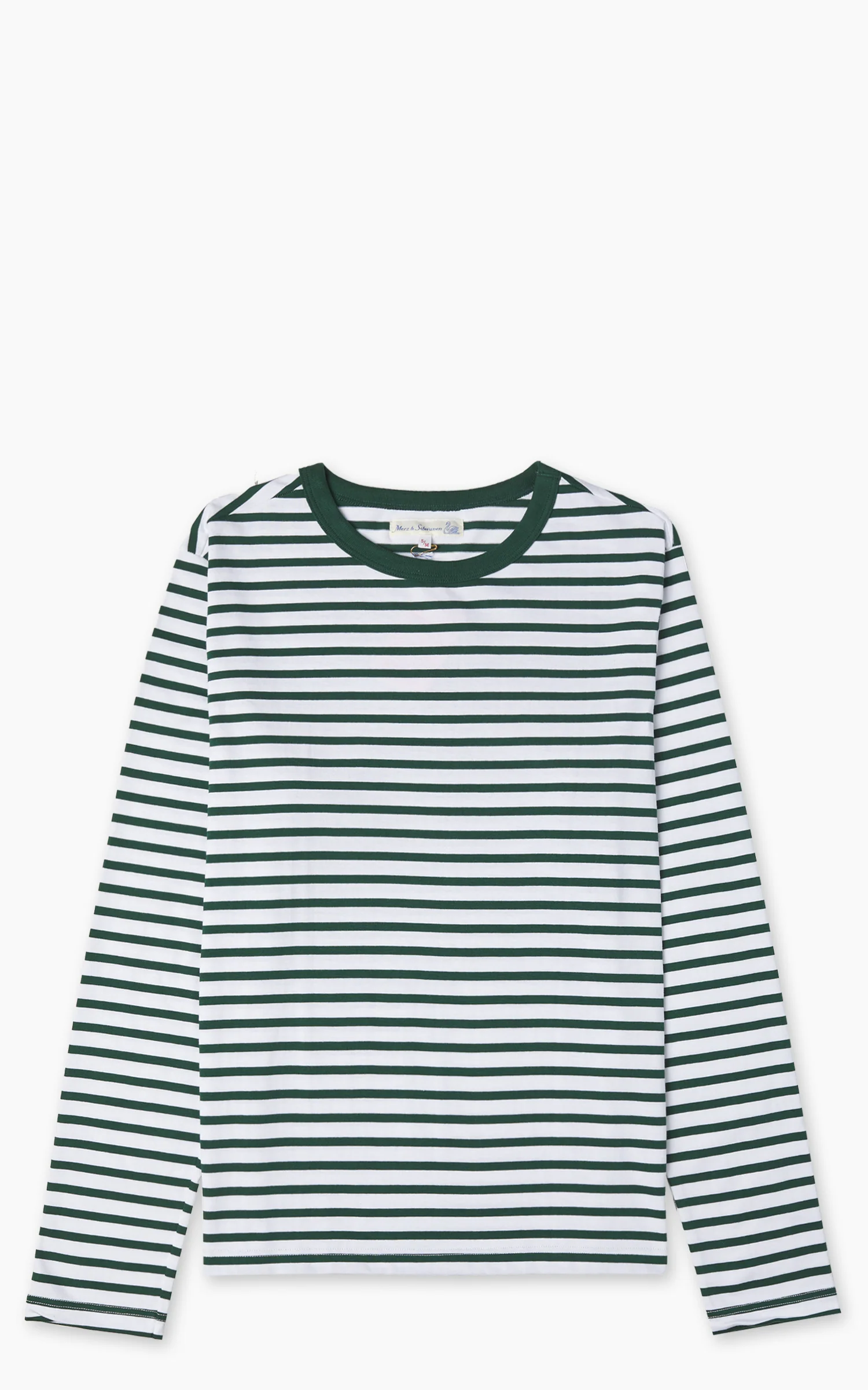 Merz b. Schwanen 2M18 Loopwheeled Longsleeve T-Shirt Green/White