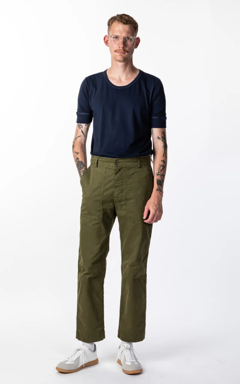Merz b. Schwanen 1960s Army Tee Ink Blue - Image 3