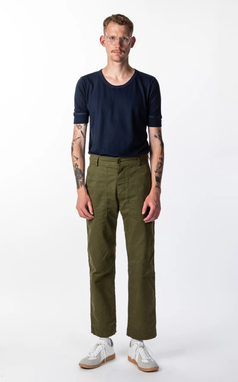 Merz b. Schwanen 1960s Army Tee Ink Blue - Image 4
