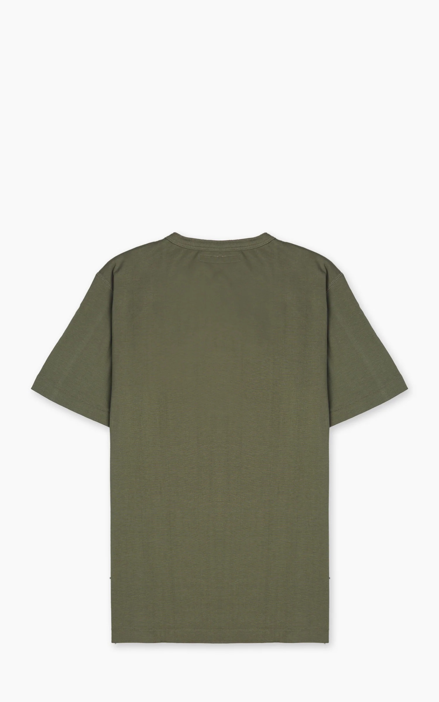 Merz b. Schwanen 204SL Loopwheeled Henley T-Shirt Army - Image 3