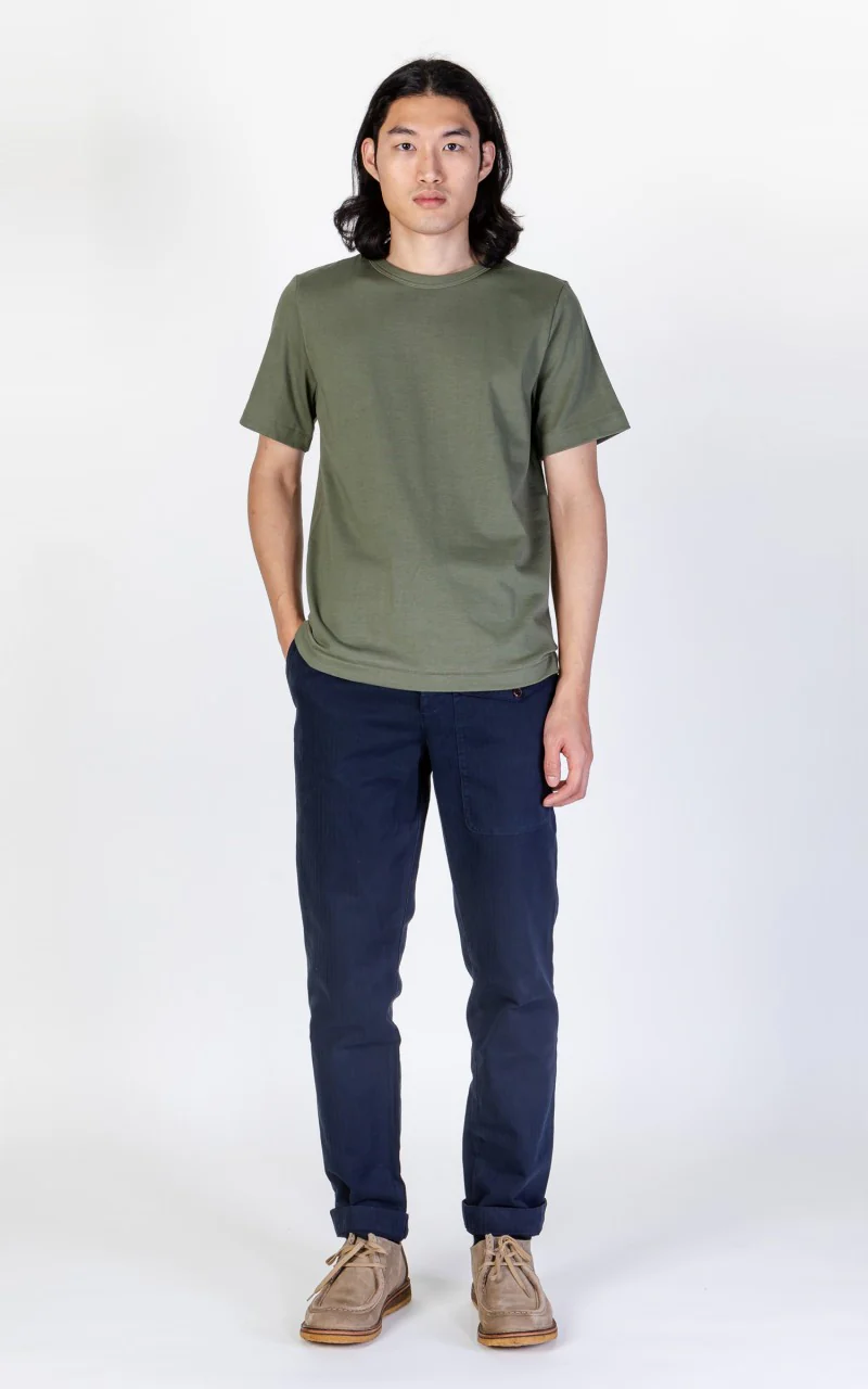 Merz b. Schwanen 214 Crew Neck Tee Army - Image 2