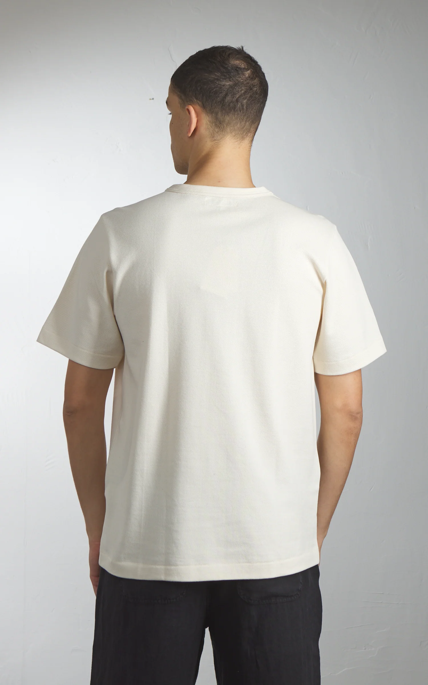 Merz b. Schwanen 214PK Crew Neck Pikée Tee Nature - Image 5