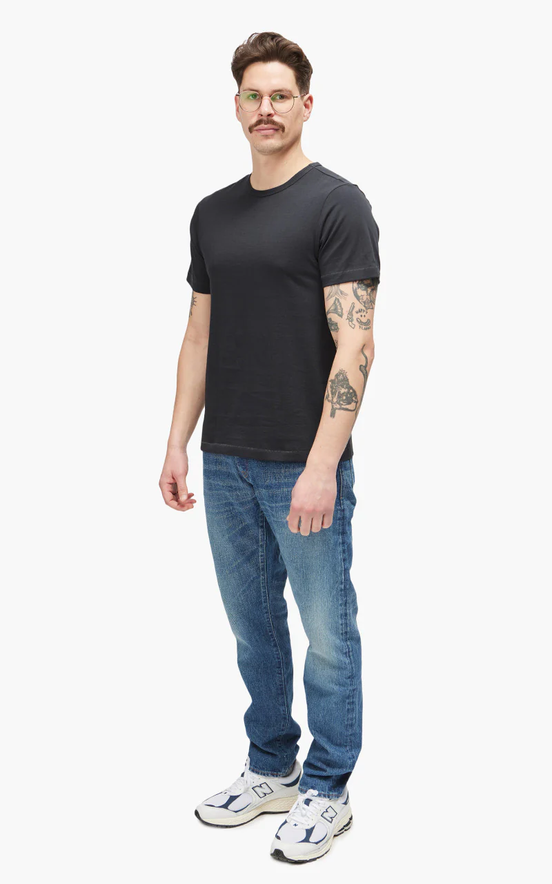 Merz b. Schwanen 215 Heavyweight Crew Neck Tee Charcoal - Image 4