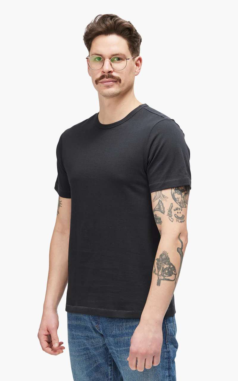 Merz b. Schwanen 215 Heavyweight Crew Neck Tee Charcoal - Image 5