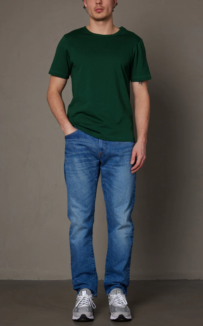 Merz b. Schwanen 215 Heavyweight Crew Neck Tee Classic Green - Image 2